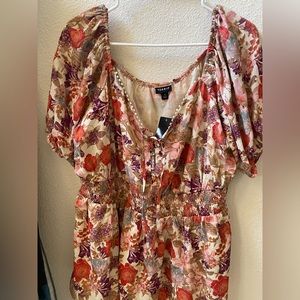 Torrid Harvest Flower Blouse NWT